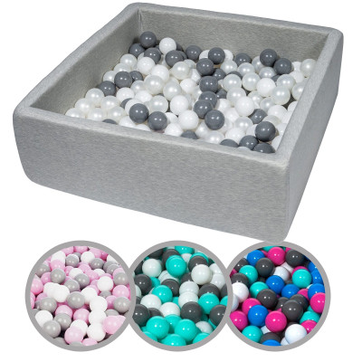 Suchy basen z piłeczkami 200szt, ok. 90x90 cm